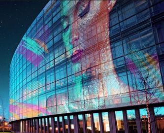Exposição de diodo emissor de luz transparente comercial gigante P20 do vidro de Digitas com economia de energia